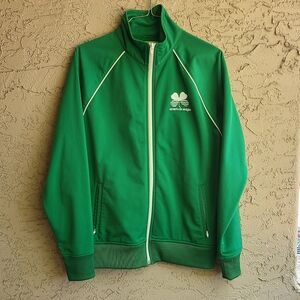 American Eagle Outfitters Green "Adidas" Parody Windbreaker Jacket